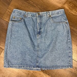 Vintage Stampede USA Denim Skirt 18W Light Wash Y2K 90s Plus Jean Skirt